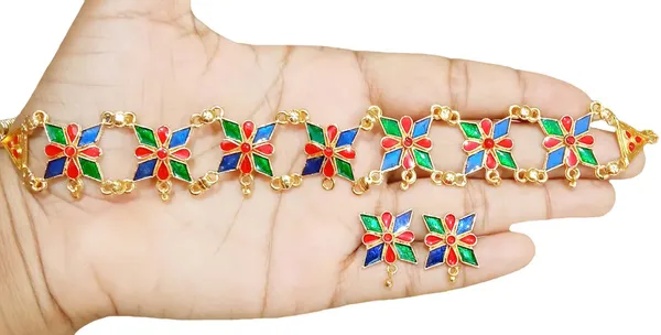 Assamese_Traditional_Gold_Plated_Multicolour_Golpata_Necklace_Set_For_Women